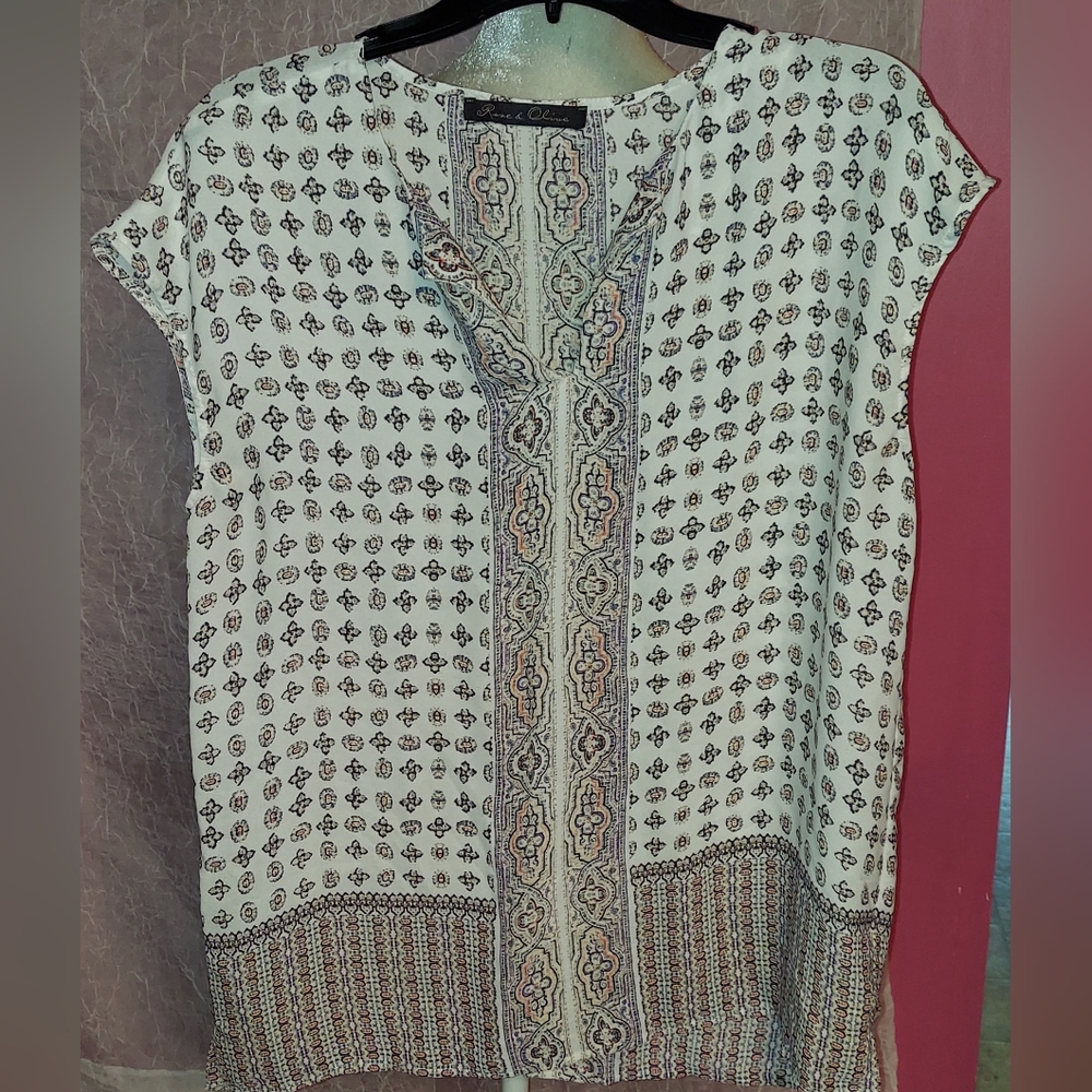 Womans Rose & Olive BOHO look Shirt Top in size Large